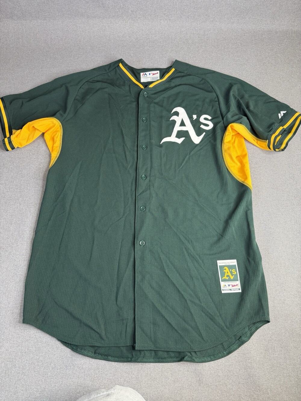 Oakland A's Majestic Team Issued Cool Base BP Jersey Size 50 XXL Authentic 0380